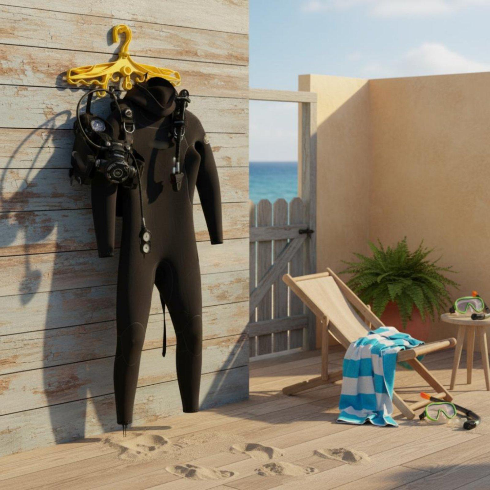 Aquatic Sports Scuba - حامل بلاستيكي للغوص بثمانية خطافات، رف